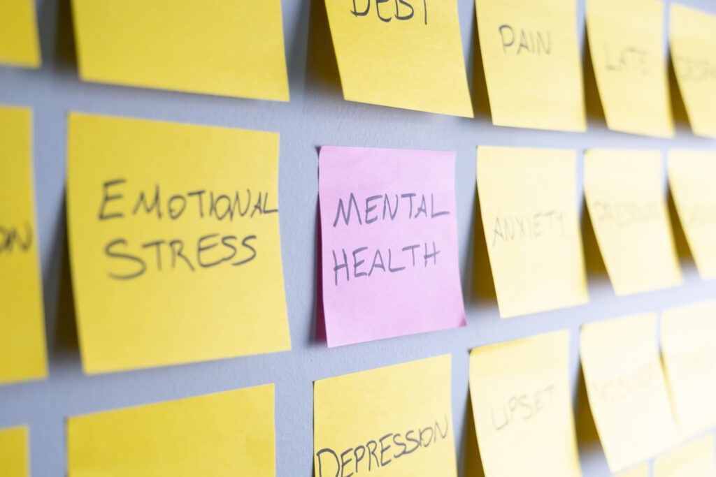 Mental Health Sticky Note on Wall