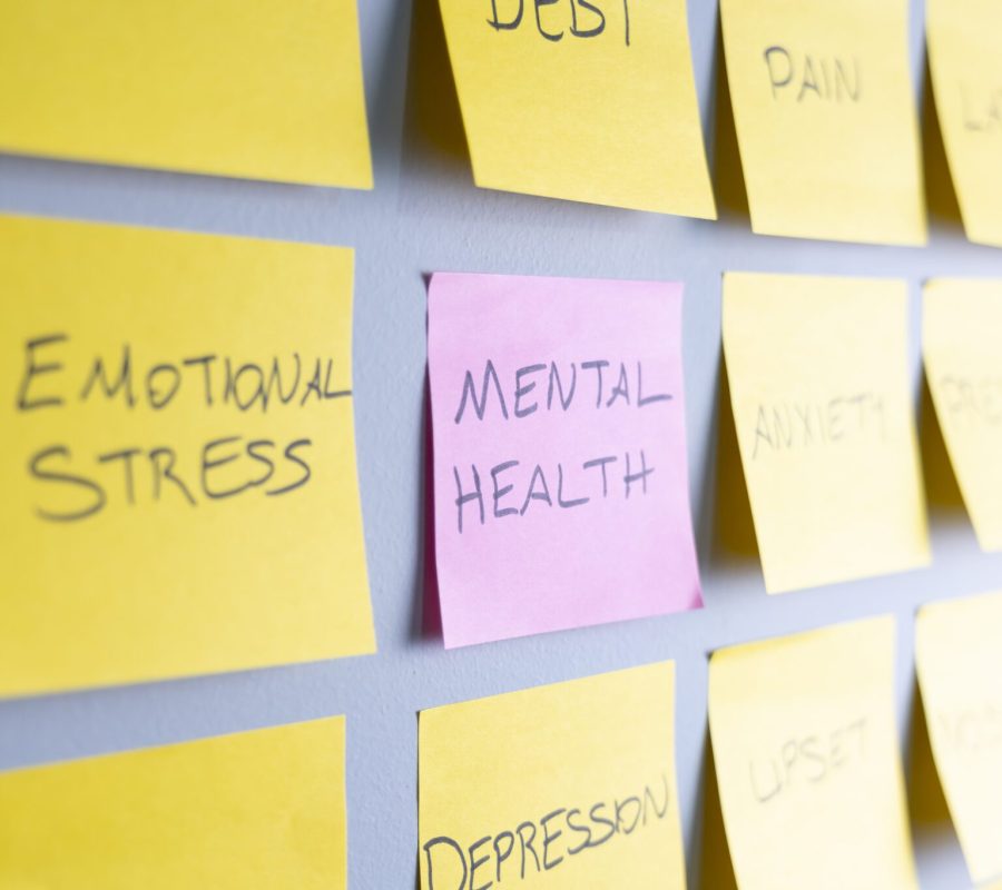 Mental Health Sticky Note on Wall