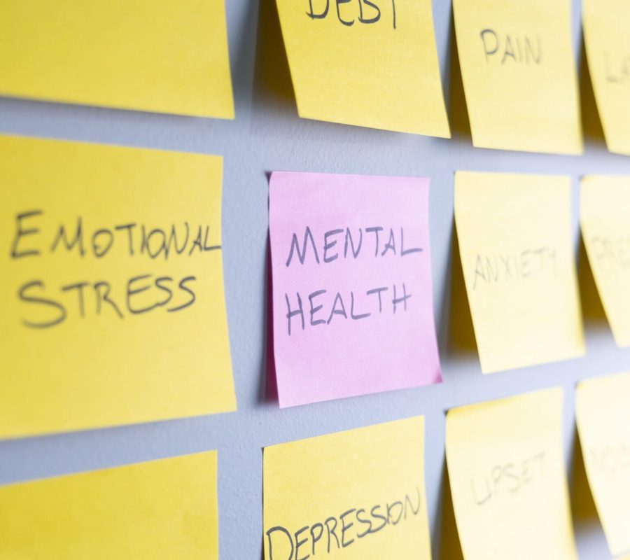 Mental Health Sticky Note on Wall